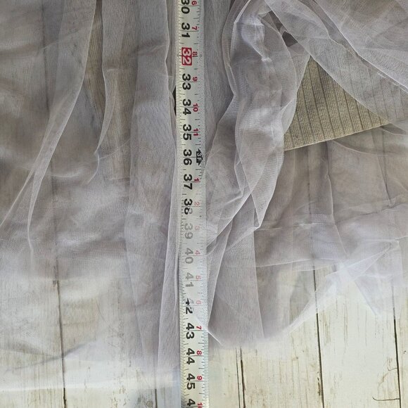 Boutique Pewter Gray Sweater Dress Tulle Layers Feminine Romantic Cozy Fairy - Picture 6 of 7